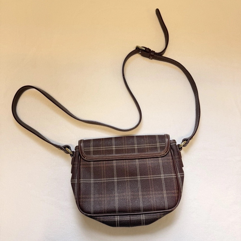 Bean Pole Vintage Y2K Preppy Plaid Saddle Bag Crossbody Purse Korean - Picture 12 of 16